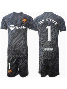 Barcelona Ter Stegen #1 Målvakt Replika Tredje Kläder Barn 2024-25 Kortärmad (+ byxor)